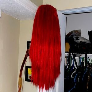 Fire engine red lace front